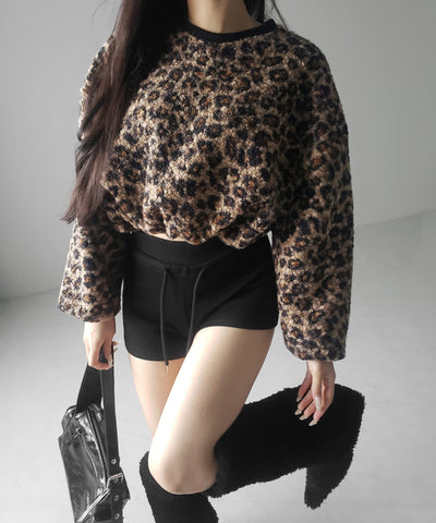 【 ２WAY 】レオパードショートボアプルオーバー ／ 2WAY reopard short boa pullover