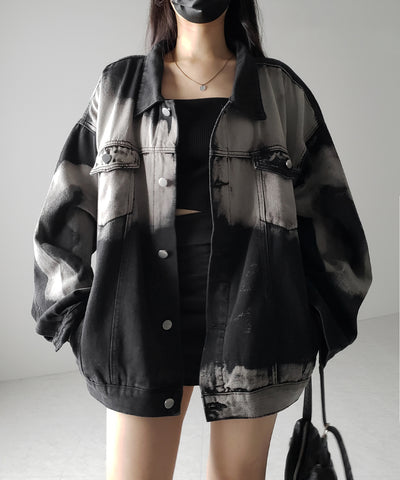 【 ３size 】タイダイブリーチヴィンテージオーバーデニムジャケット ／ tie dye bleach vintage over denim jacket