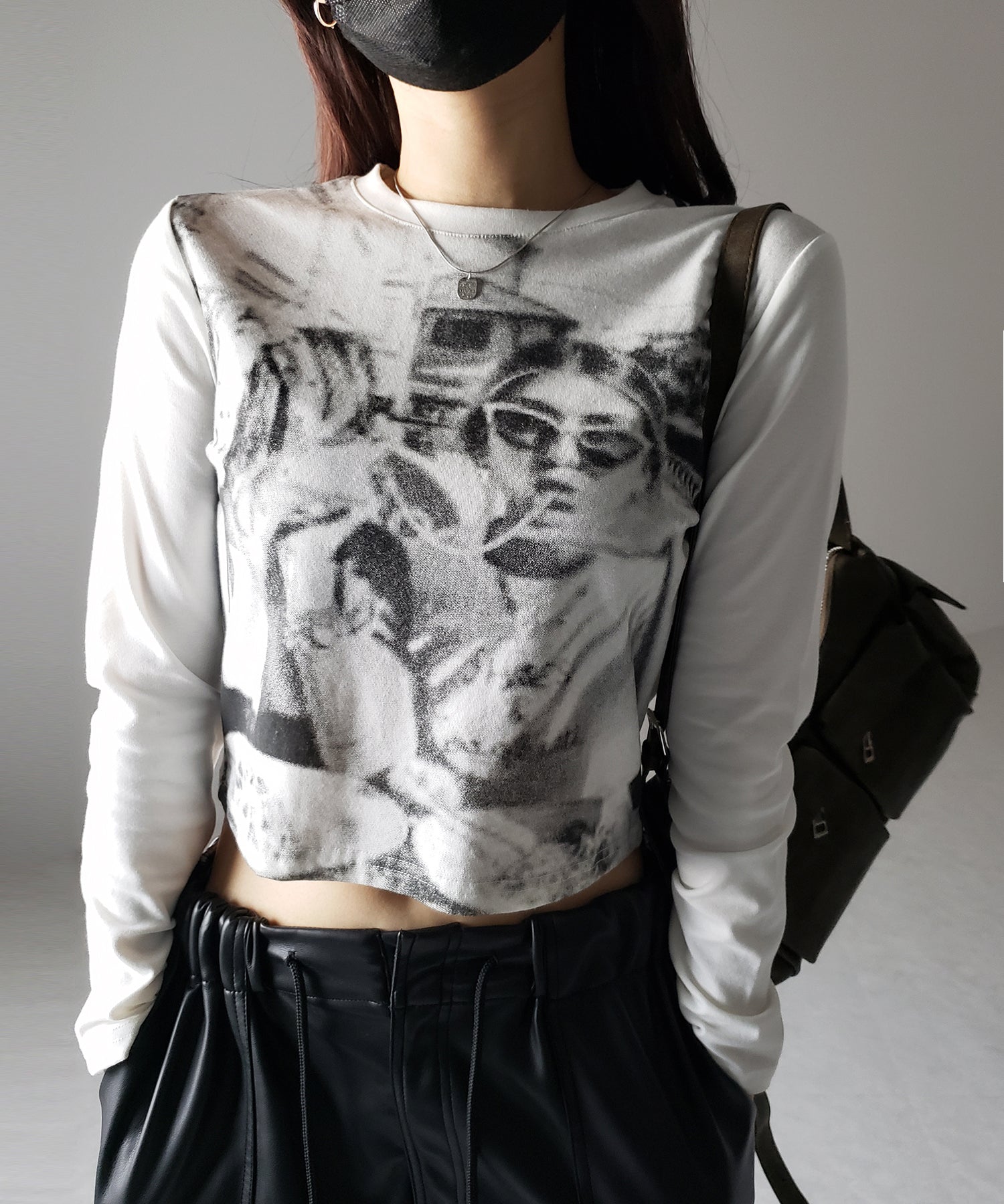 【 ３color 】フォトプリントヴィンテージクロップドＴシャツ