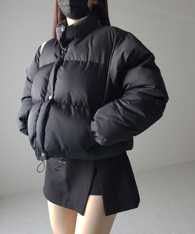 【裾絞り可能２WAY 】ニュアンスカラーショートパフダウンジャケット