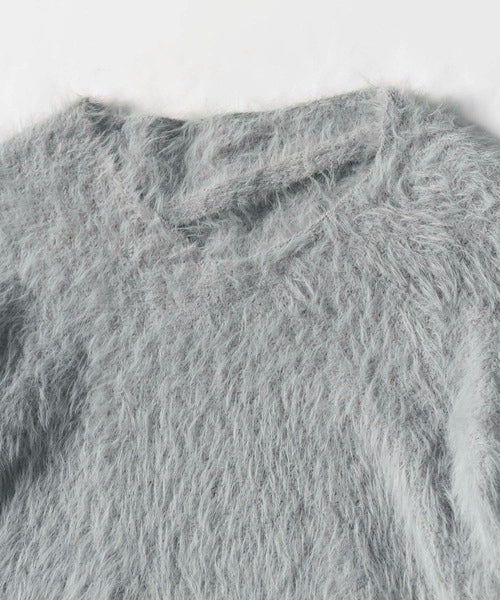 【 7color 】カットアウトショートシャギーニット