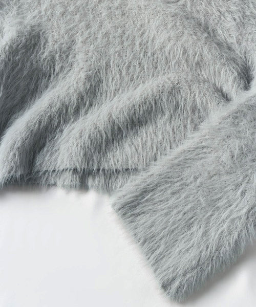 【 7color 】カットアウトショートシャギーニット