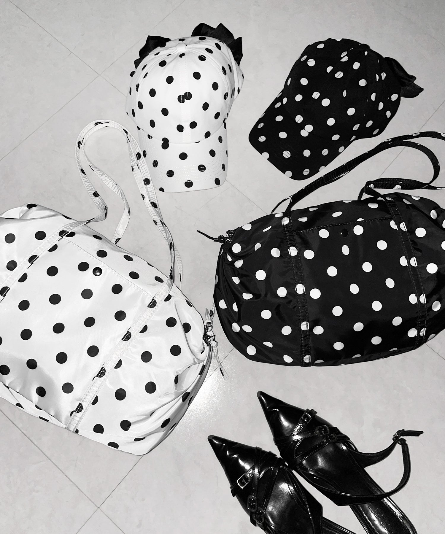 ドットミニボストンショルダーバッグ　／ Dot mini boston shoulder bag