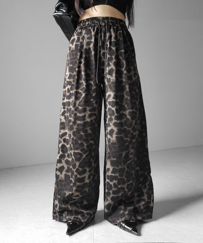 ヴィンテージレオパードリラクシーワイドイージーパンツ ／ vintage reopard relaxy wide easy pants