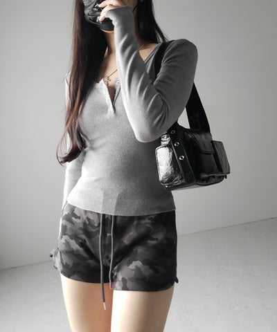 【 ２color 】ヴィンテージカモフラタイトショートパンツ ／ Vintage camouflage tight short pants