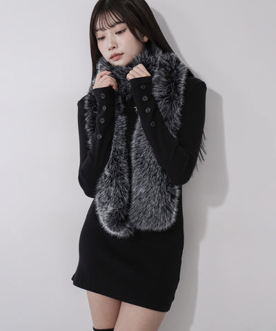 フェイクファーボリュームロングマフラー ／ fake fur volume long muffler