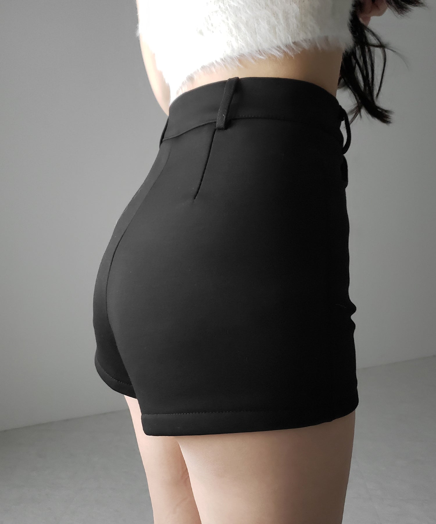 裏起毛ハイウエストタイトスパンショートパンツ ／ urakimo high waist