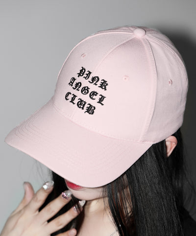 【 PINK ANGEL CLUB 】 GRUNGE LOGO embroidery CAP ／ グランジロゴ刺繍キャップ