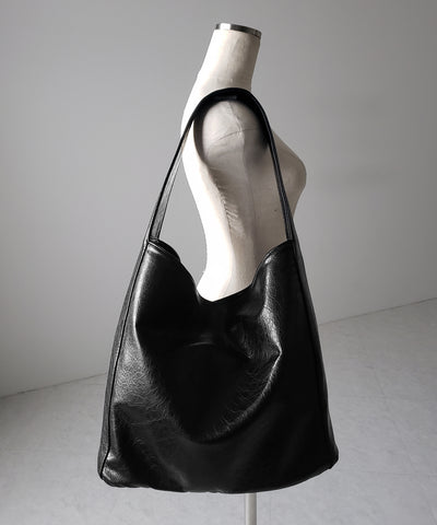 【 ２color ／ 大容量 】フェイクシボレザーワンハンドルショルダーバッグ ／ fake shibo leather onehandle shoulder bag