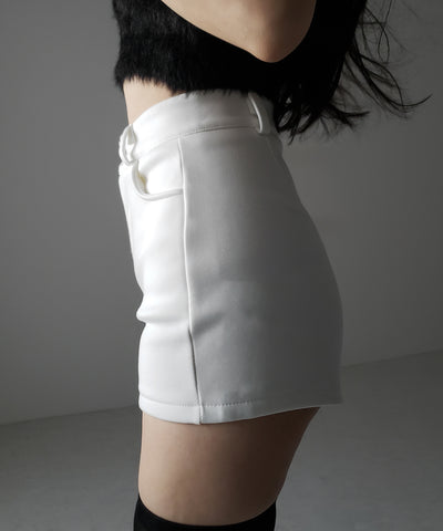 裏起毛ハイウエストタイトスパンショートパンツ ／ urakimo high waist tight span short pants