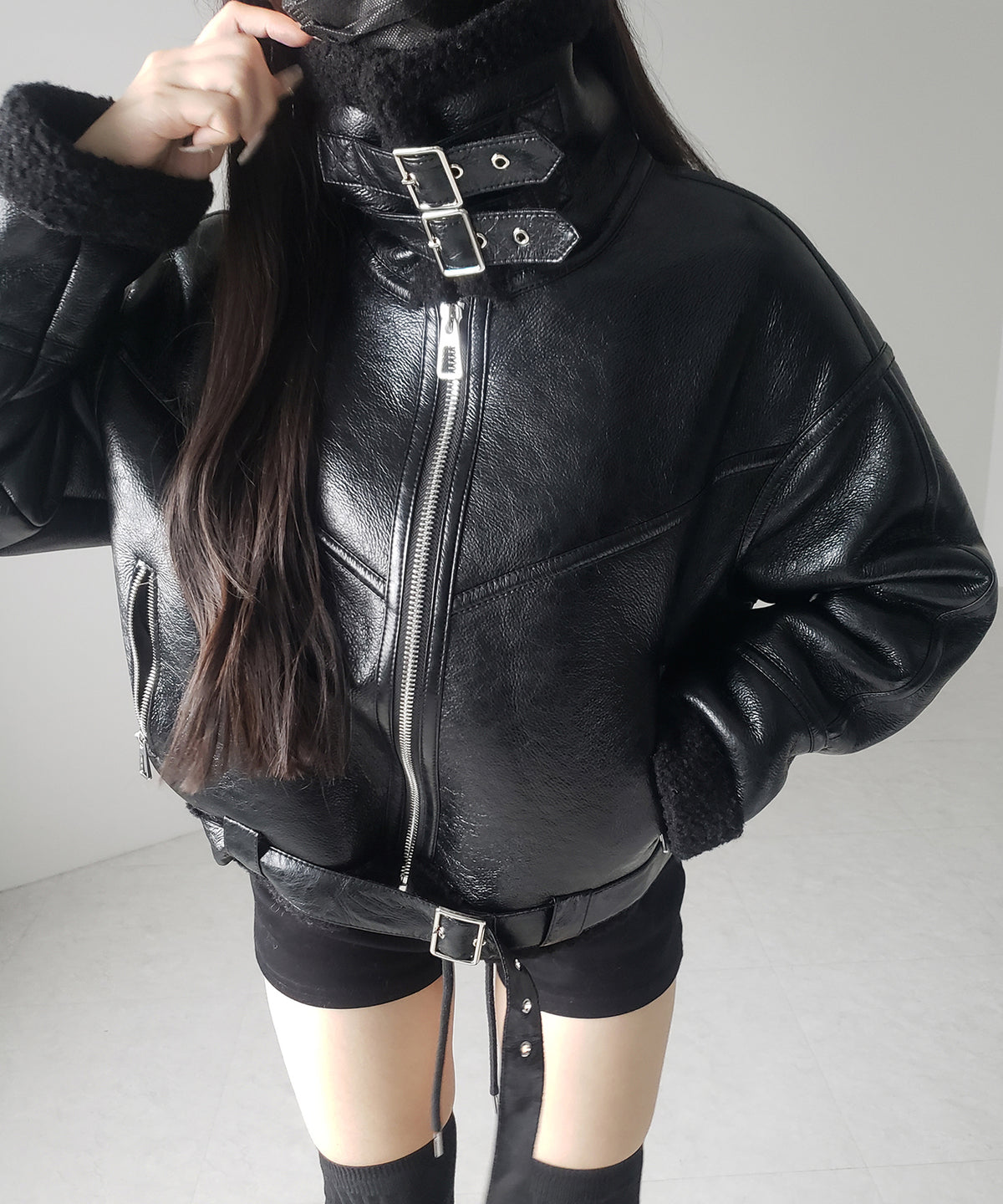 B-3ヴィンテージレザーボアムートンジャケット ／ B-3 vintage leather boa mouton jacket