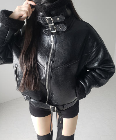 B-3ヴィンテージレザーボアムートンジャケット ／ B-3 vintage leather boa mouton jacket