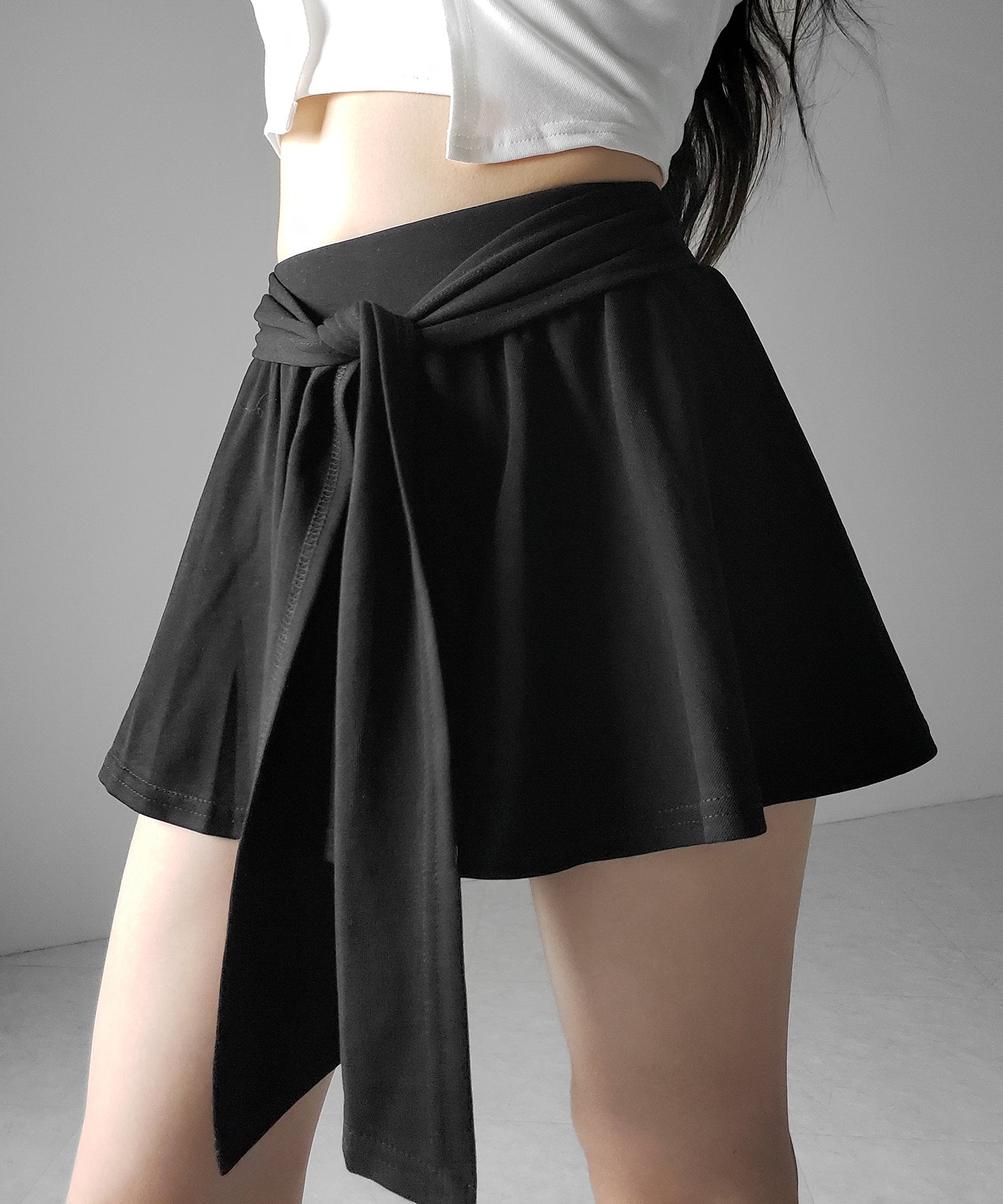ラップレイヤードフレアミニスカパン ／ wrap layered flare mini skirt pants