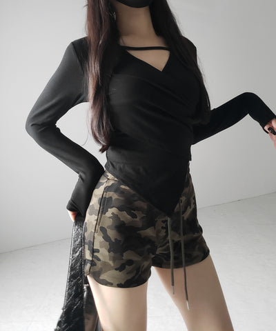 【 ２color 】ヴィンテージカモフラタイトショートパンツ ／ Vintage camouflage tight short pants
