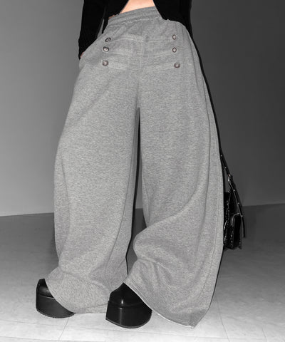 【 微起毛 】ナポレオンデザインボリュームワイドパンツ ／ napoleon design volume wide pants