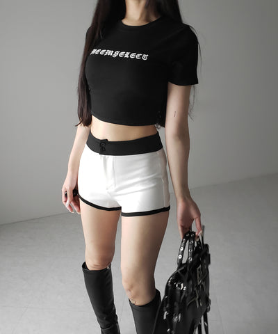 【 ２color ／２size 】バイカラーマイクロミニスパンショートパンツ ／ bicolor micro mini span short pants
