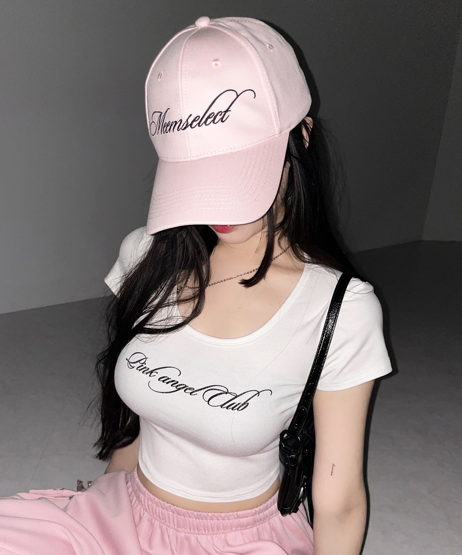 【 PINK ANGEL CLUB 】lettering LOGO embroidery CAP ／ レタリングロゴ刺繍キャップ