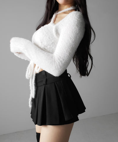 【 インパン裏地付 】プリーツスウェットマイクロミニスカパン ／ plests sweat micro mni skirt pants