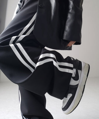 【 ３size／３color 】２WAYドロストサイドラインルーズトラックワイドパンツ