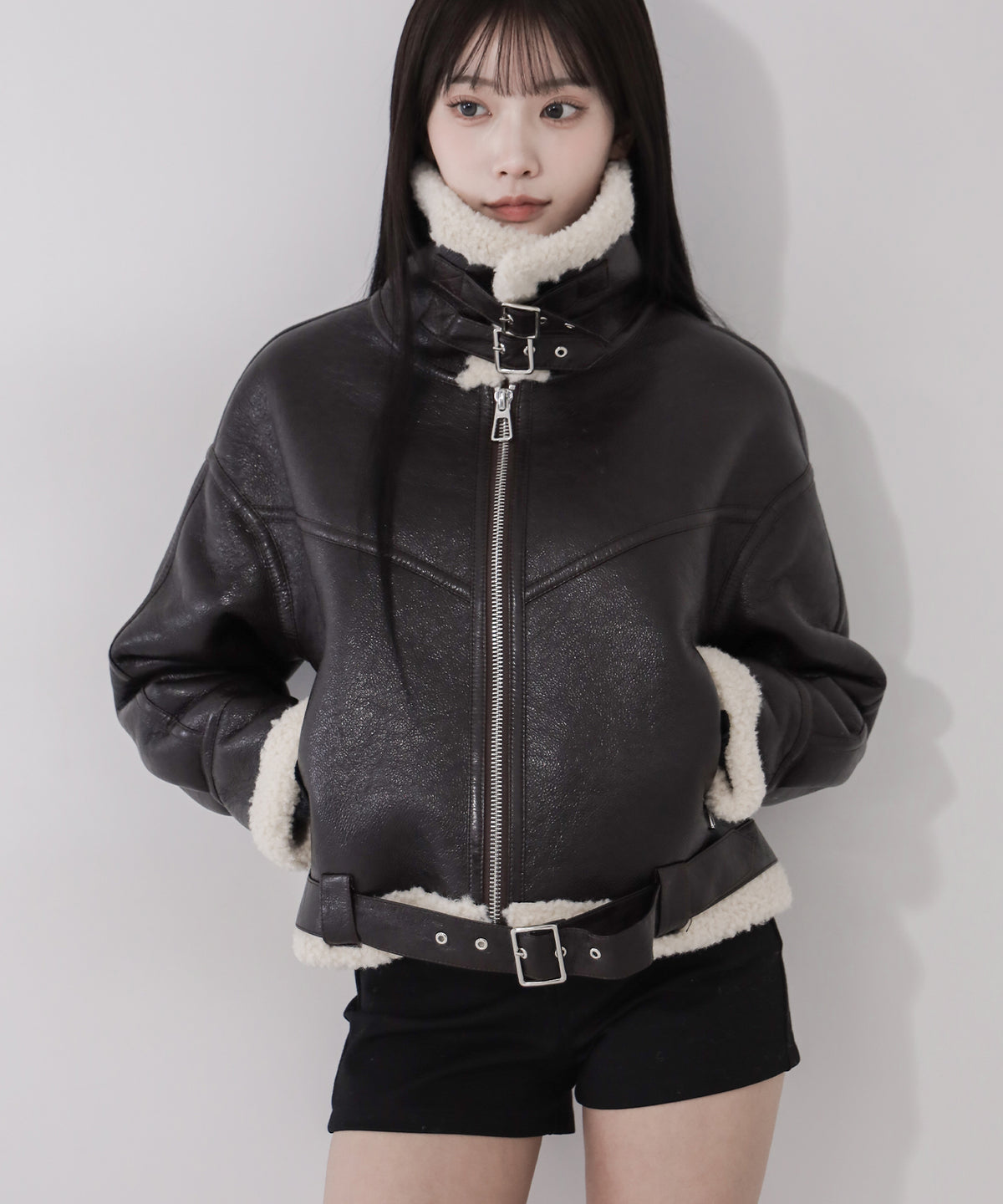B-3ヴィンテージレザーボアムートンジャケット ／ B-3 vintage leather boa mouton jacket