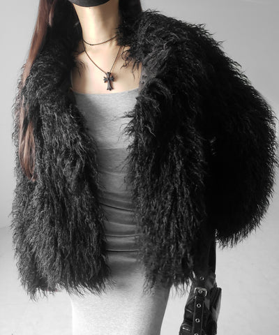 シャギーフェイクファーレディミドルコート ／ shaggy fake fur lady middle coat