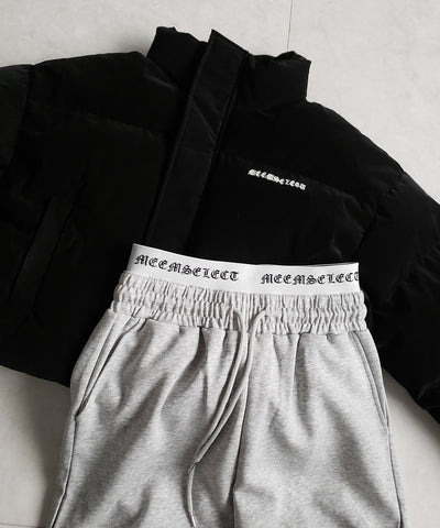 ウエストグランジロゴスウェットワイドパンツ ／ waist grunge logo sweat wide pants