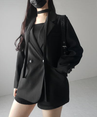 【 ２WAY 】チョーカータイ付きテーラードジャケット／ choker tie set tailored jacket