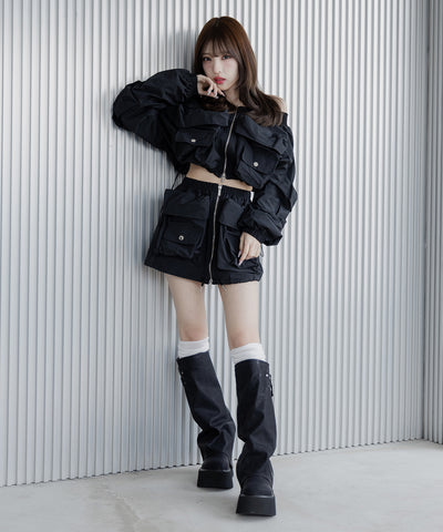 【 ２color 】ベルテッドヴィンテージ厚底カバーロングブーツ ／belted vintage platform cover long boots