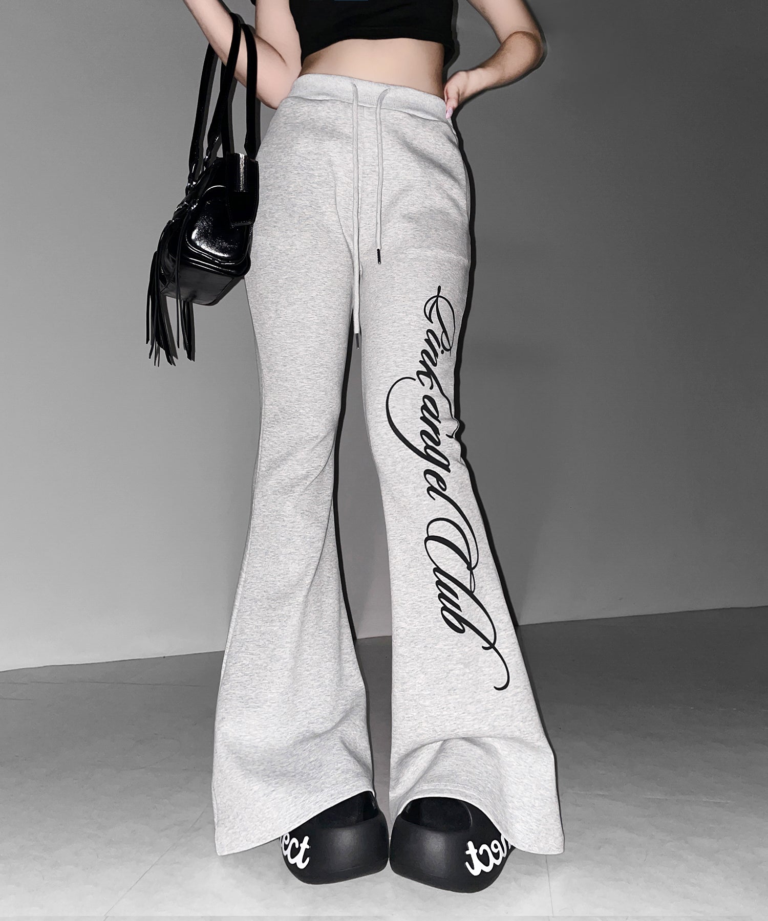 【 PINK ANGEL CLUB 】レタリングロゴスウェットフレアパンツ ／ PINK ANGEL CLUB lettering logo sweat flare pants