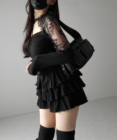 【 １color 】Y‐ストラップチョーカーレースドッキングトップス ／ Y-strap choker lace docking tops