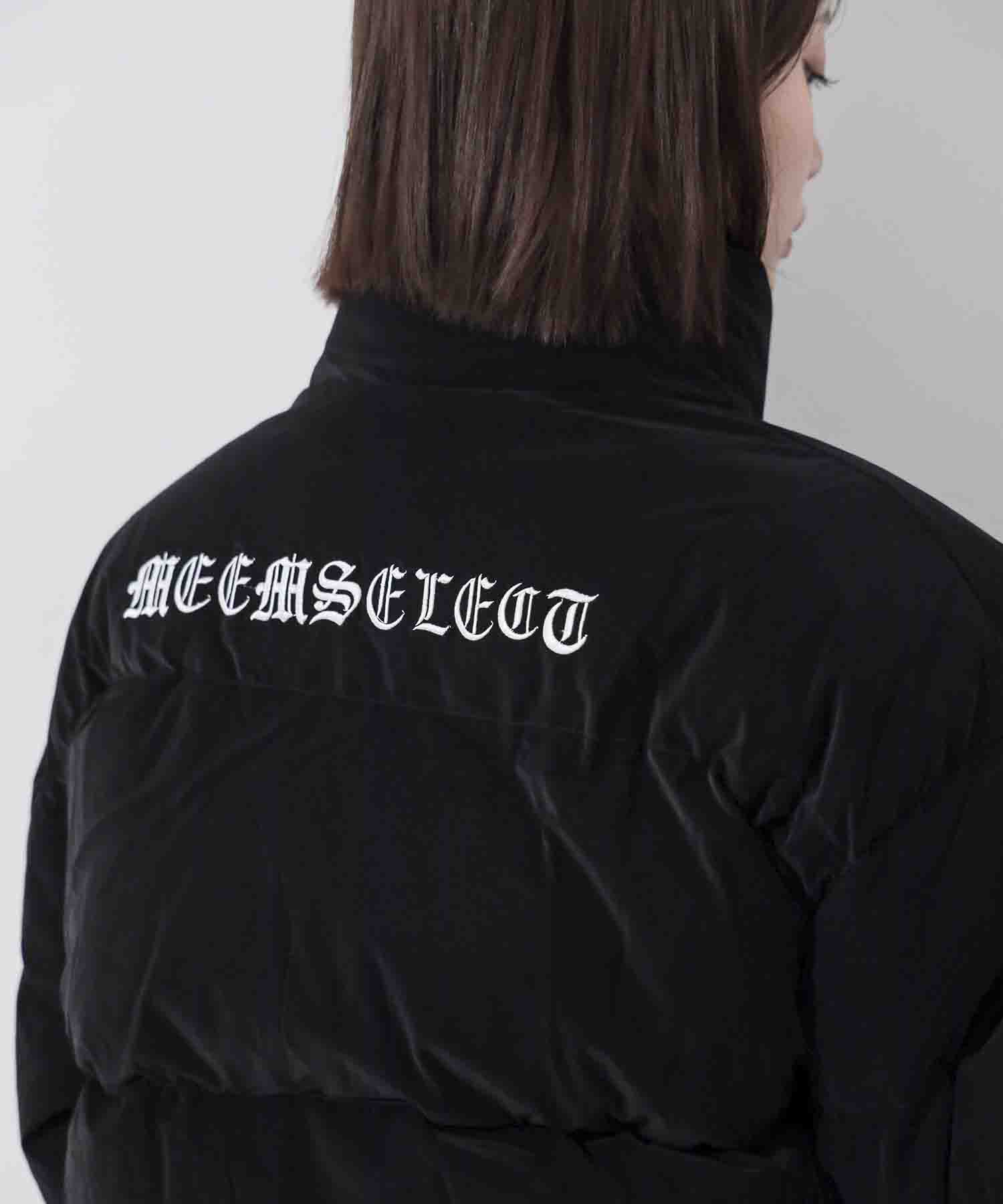 【 限定先行販売 】grunge logo embroidery short puff down jacket