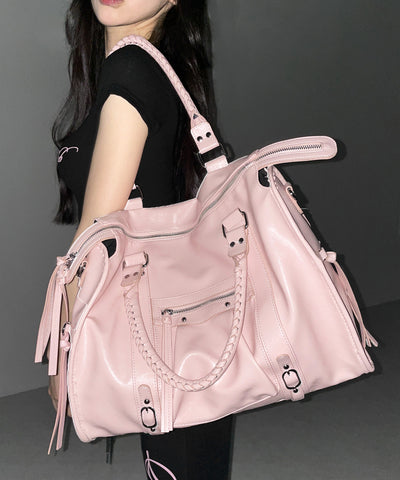 ヴィンテージフェイクレザーボストンエディターズバッグ ／ vintage fake leather boston editors bag