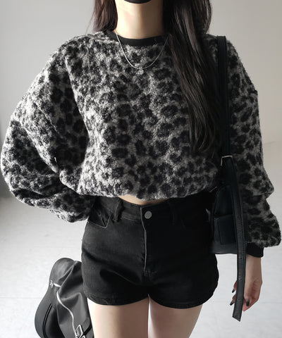 【 ２WAY 】レオパードショートボアプルオーバー ／ 2WAY reopard short boa pullover