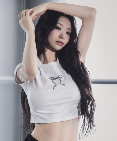 【 ４color 】ミニリボンショートちびＴシャツ ／mini ribbon short chibi Tee