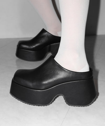 厚底スクエアサボサンダル／platform square sabo sandals