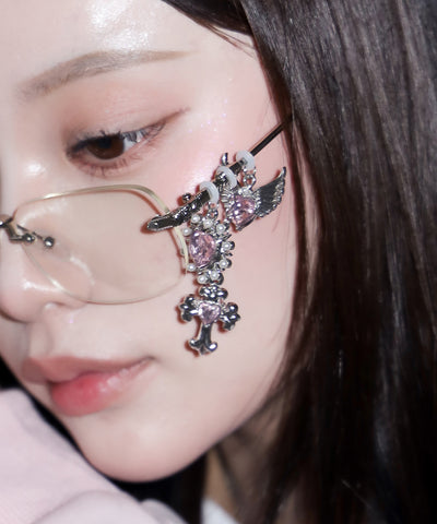 カスタムチャームリムレスメガネ ／custom charm rimless glasses