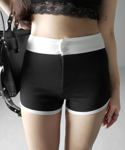 【 ２color ／２size 】バイカラーマイクロミニスパンショートパンツ ／ bicolor micro mini span short pants