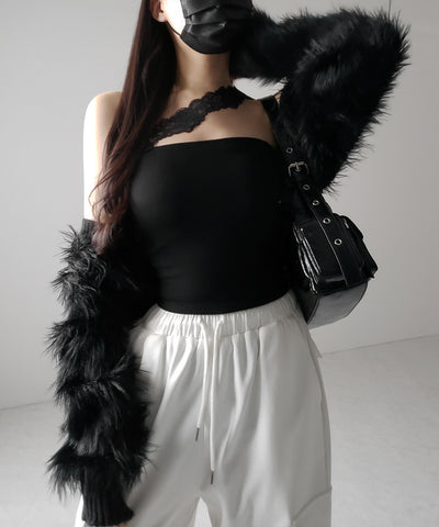 【 ２color ／ カップ付 】ナナメレーススクエアキャミソール ／ naname lace square camisole