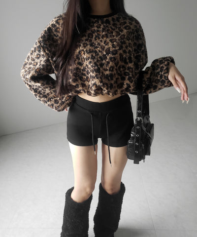 【 ２WAY 】レオパードショートボアプルオーバー ／ 2WAY reopard short boa pullover