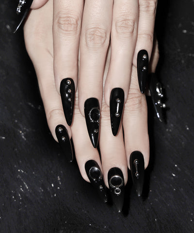 ボディピアスデザインロングネイルチップ ／ body pierce design long nail tips