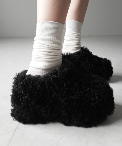 厚底テディボアサボサンダル ／ platform teddy boa sabo sandals