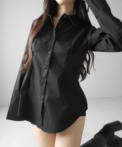 ウエストタックフレアレディシャツ ／ waist tuck flare lady shirts