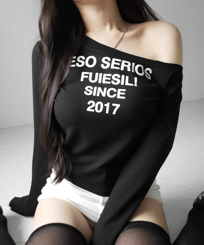 コンパクトロゴワンショルルーズロンT ／ compact logo one-Shoulder loose long-sleeve T-Shirt