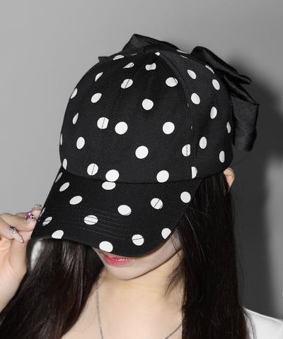 ドットバックリボンキャップ ／ DOT back ribbon CAP