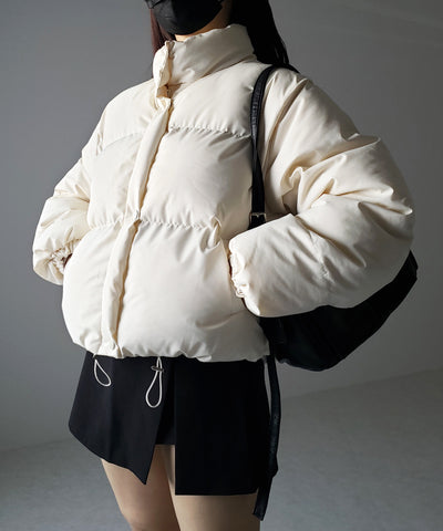 【裾絞り可能２WAY 】ニュアンスカラーショートパフダウンジャケット