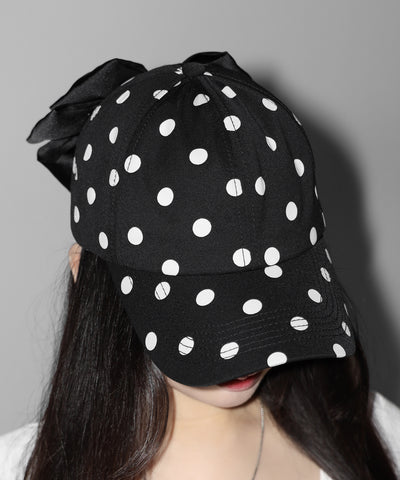 ドットバックリボンキャップ ／ DOT back ribbon CAP