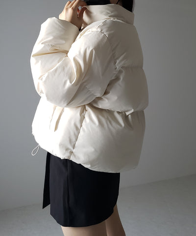 【裾絞り可能２WAY 】ニュアンスカラーショートパフダウンジャケット