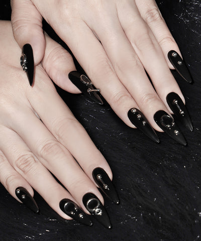 ボディピアスデザインロングネイルチップ ／ body pierce design long nail tips