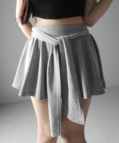ラップレイヤードフレアミニスカパン ／ wrap layered flare mini skirt pants