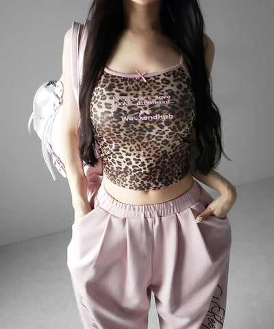 レオパードロゴパイピングキャミソール ／ leopard logo piping camisole